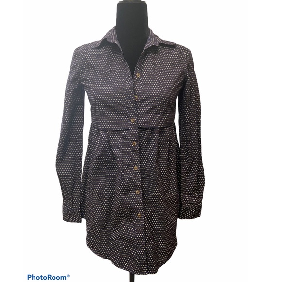 Anthropologie Maeve Blue Polka Dot Tunic - Picture 2 of 9